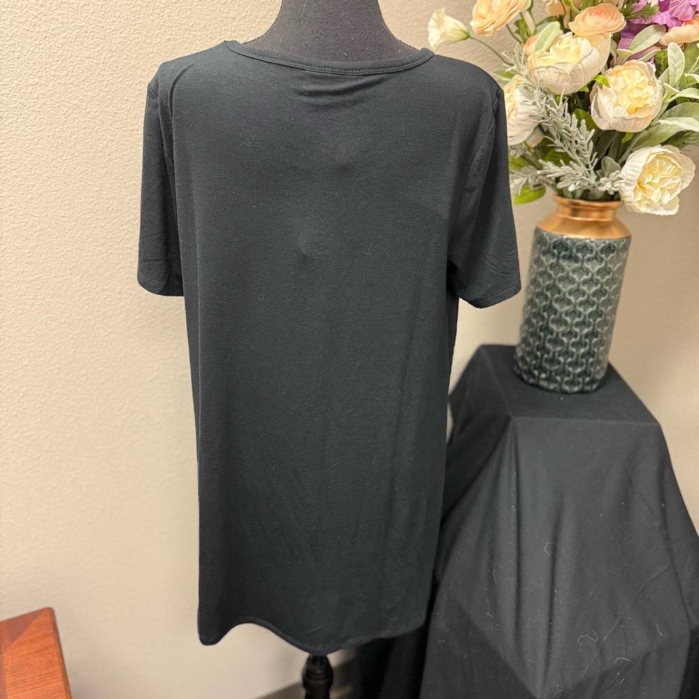NWT Serena Williams Signature Statement Black Fringe Hem Tee – Size L - Picture 3 of 10